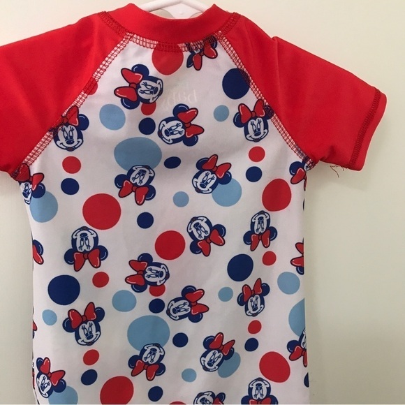 3/$15 Disney infant baby Minnie Mouse red white and blue ONE PIECE bathing suit - Picture 6 of 9